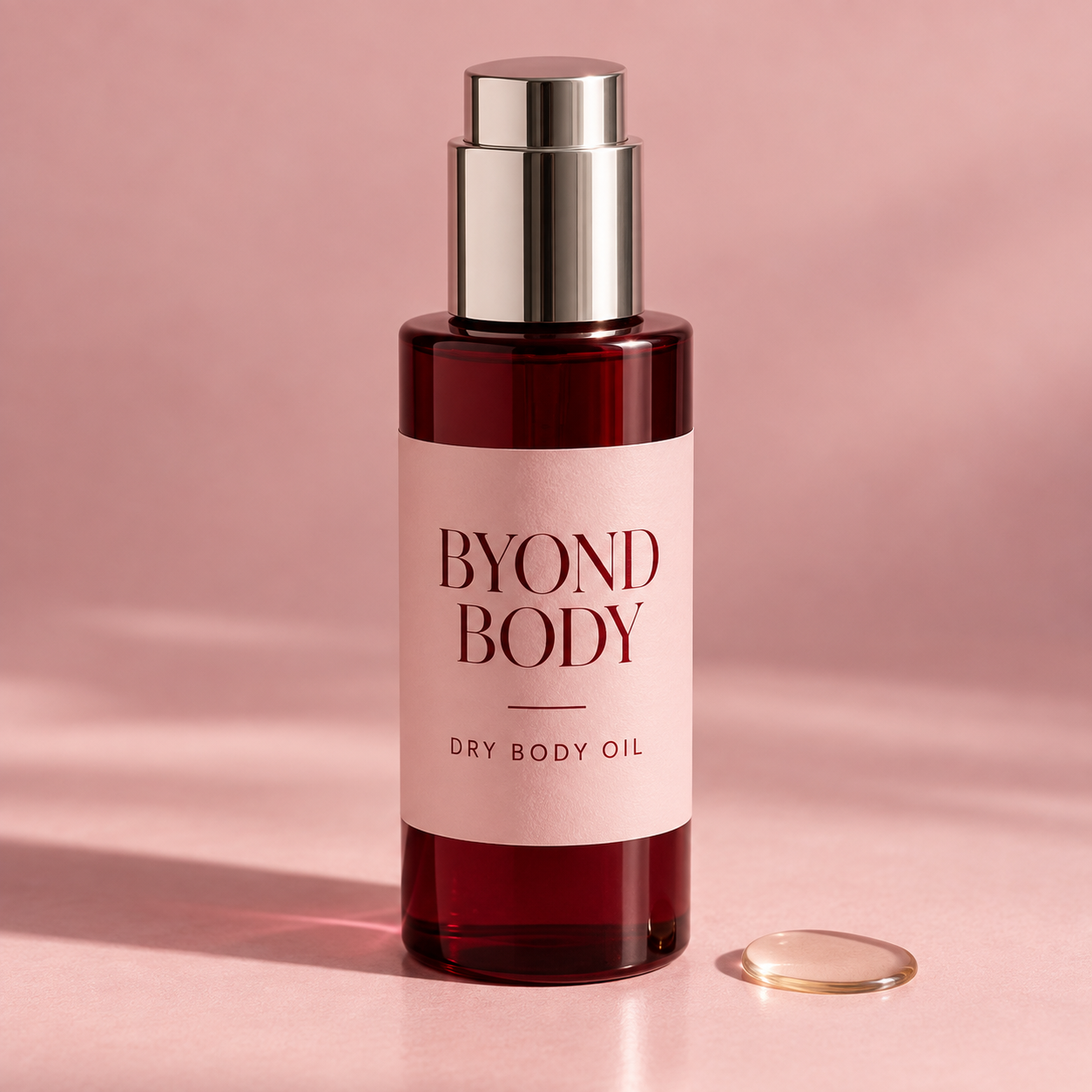 Illustrative Byond Body dry oil packaging, not final packaging